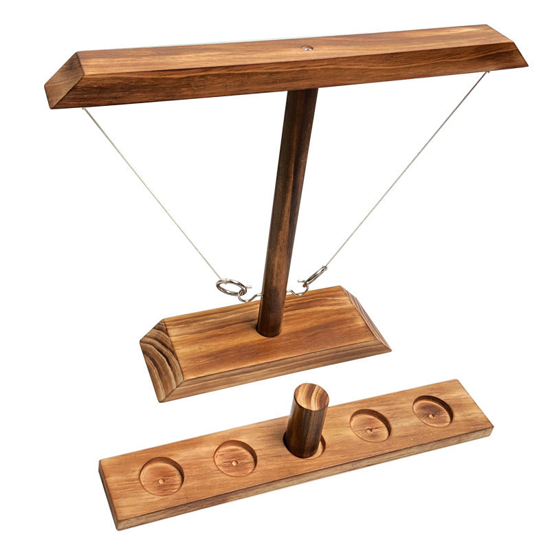 Wooden Ring Toss Game for Compact Screen-Free Party Fun