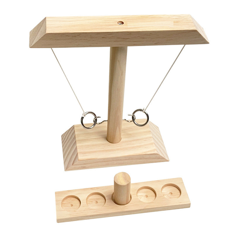 Wooden Ring Toss Game for Compact Screen-Free Party Fun