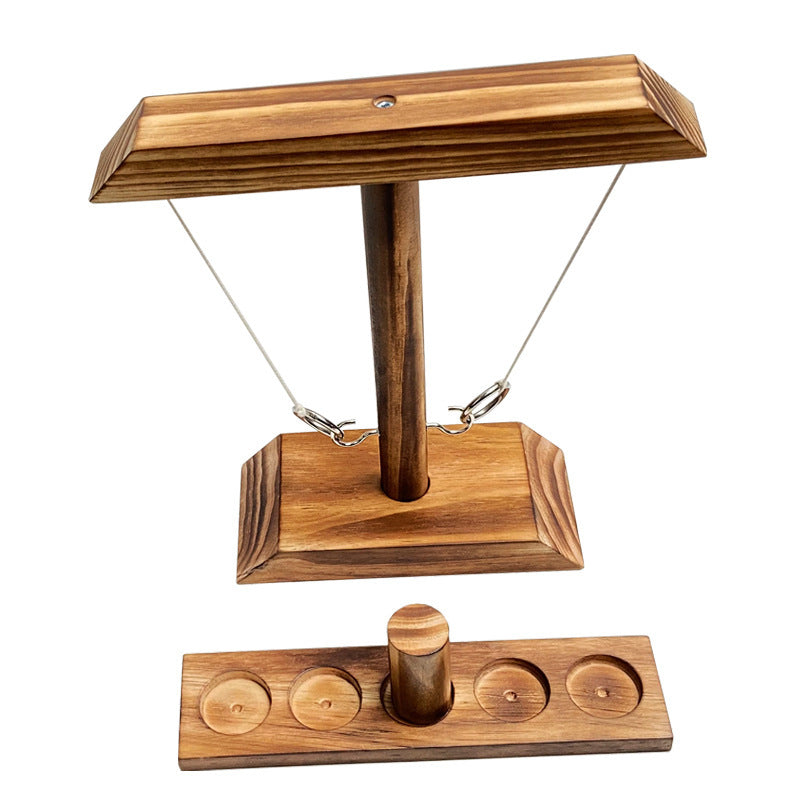Wooden Ring Toss Game for Compact Screen-Free Party Fun