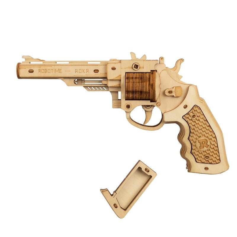 DIY Wooden Revolver Building Kit for Screen-Free Play