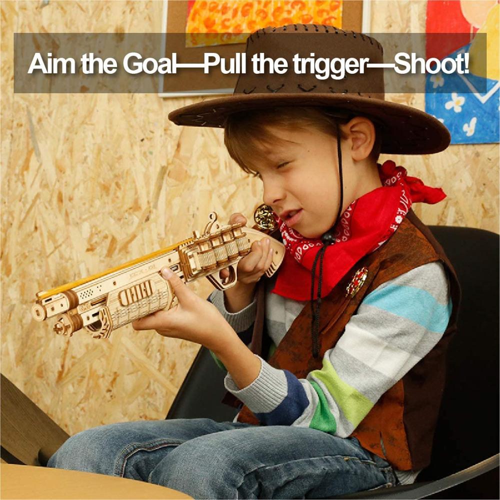 DIY Wooden Revolver Building Kit for Screen-Free Play