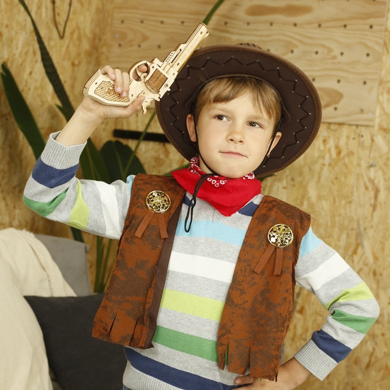 DIY Wooden Revolver Building Kit for Screen-Free Play