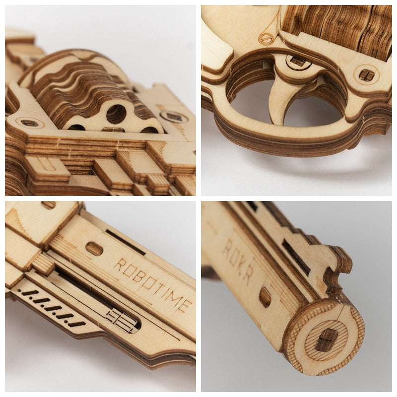 DIY Wooden Revolver Building Kit for Screen-Free Play