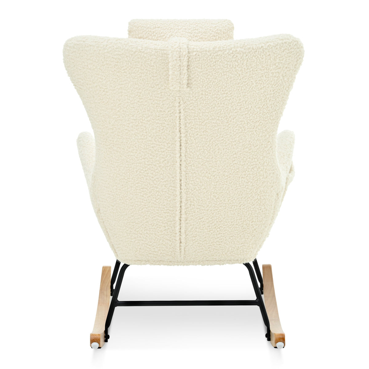Cream Rocking Chair with High Back for Nursery Comfort
