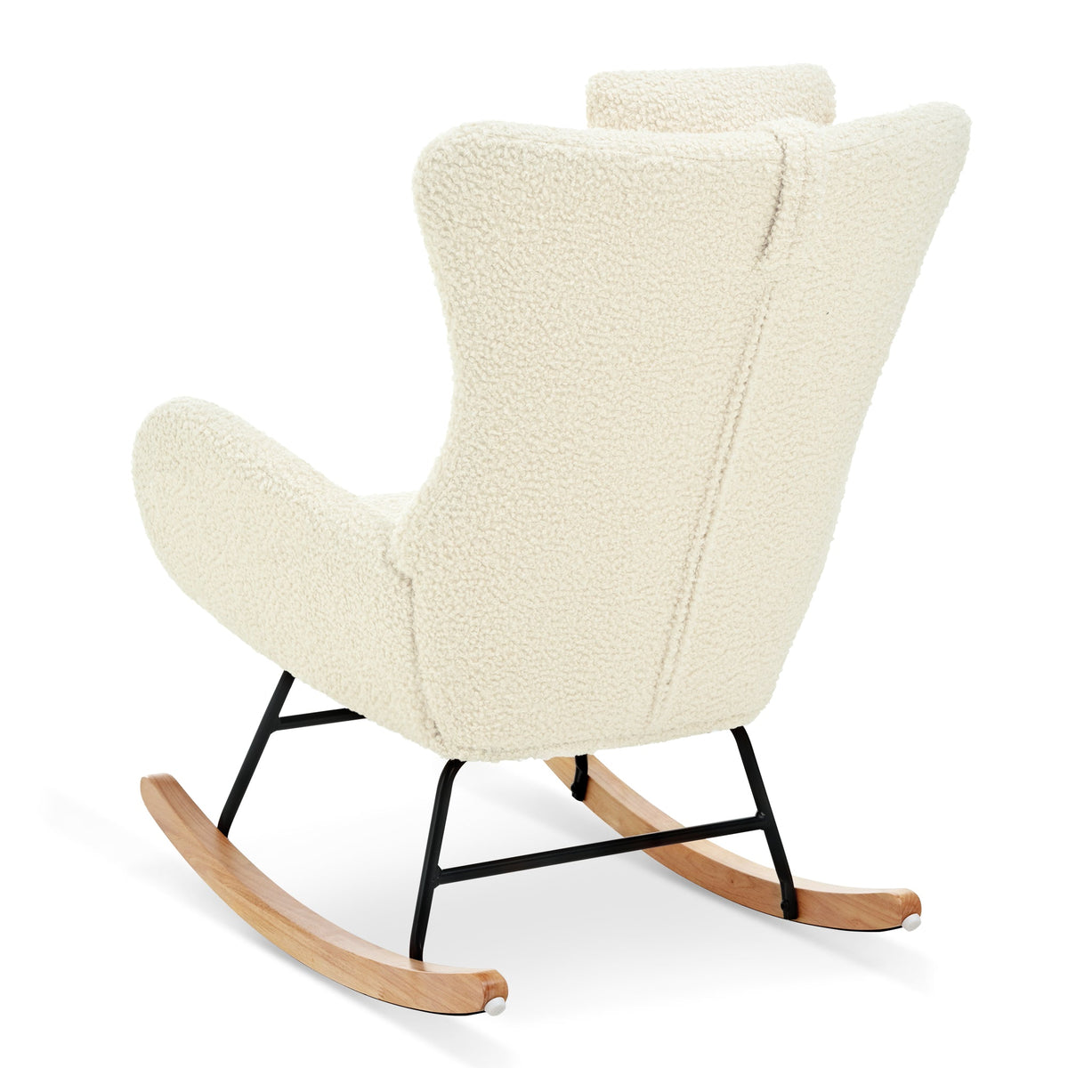 Cream Rocking Chair with High Back for Nursery Comfort