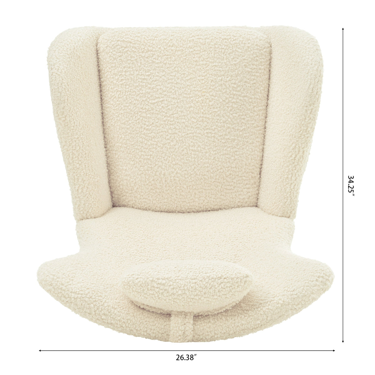 Cream Rocking Chair with High Back for Nursery Comfort
