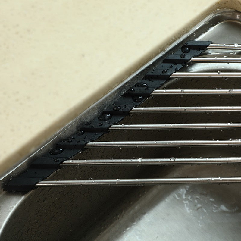 Foldable Stainless Steel Triangular Sink Drying Rack