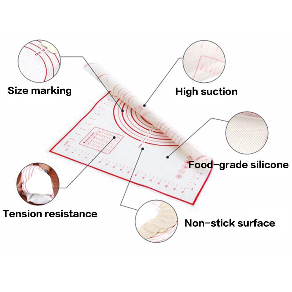 Non-Stick Silicone Dough Rolling Mat With Size Guides