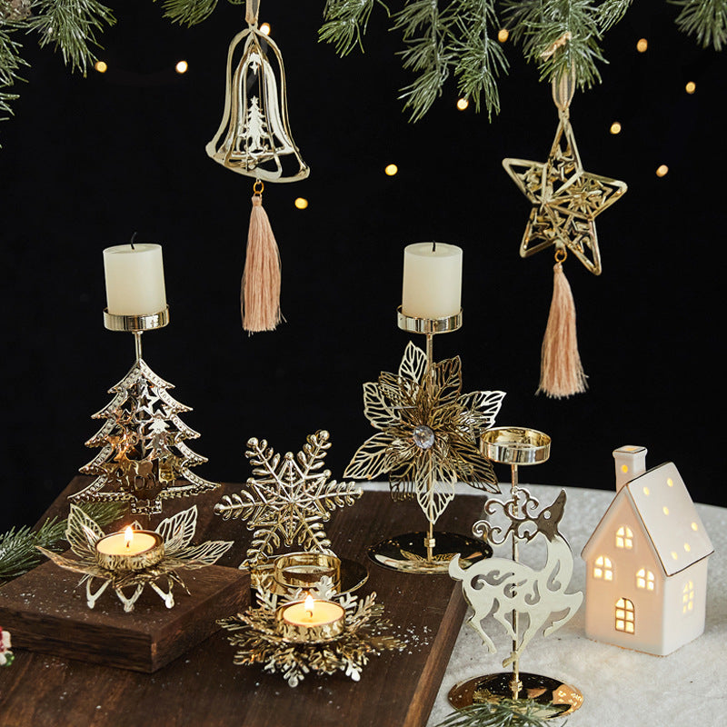Christmas Candle Holder Tray for Elegant Centerpieces