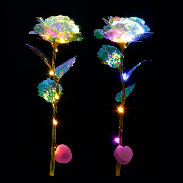 LED Fairy Rose Lamp: Colorful Romantic Galaxy Decor