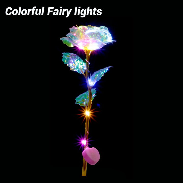 LED Fairy Rose Lamp: Colorful Romantic Galaxy Decor