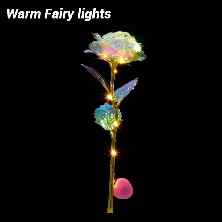 LED Fairy Rose Lamp: Colorful Romantic Galaxy Decor