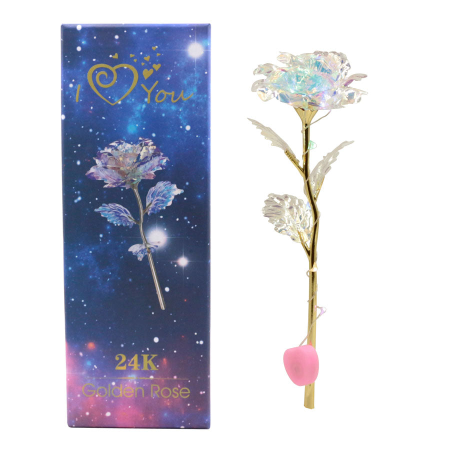 LED Fairy Rose Lamp: Colorful Romantic Galaxy Decor
