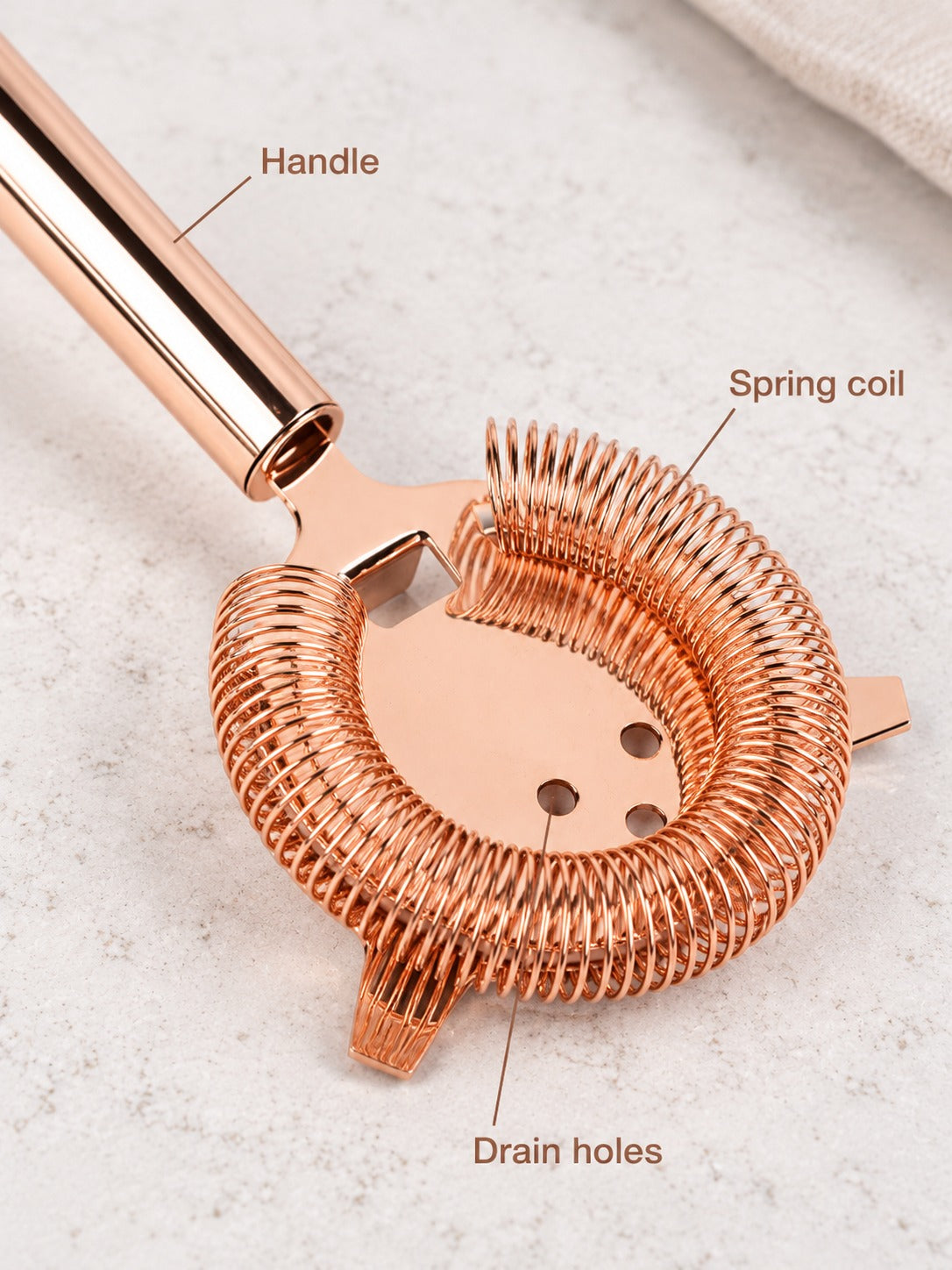 Rose Gold 304 Stainless Ice Filter Strainer for Cocktails