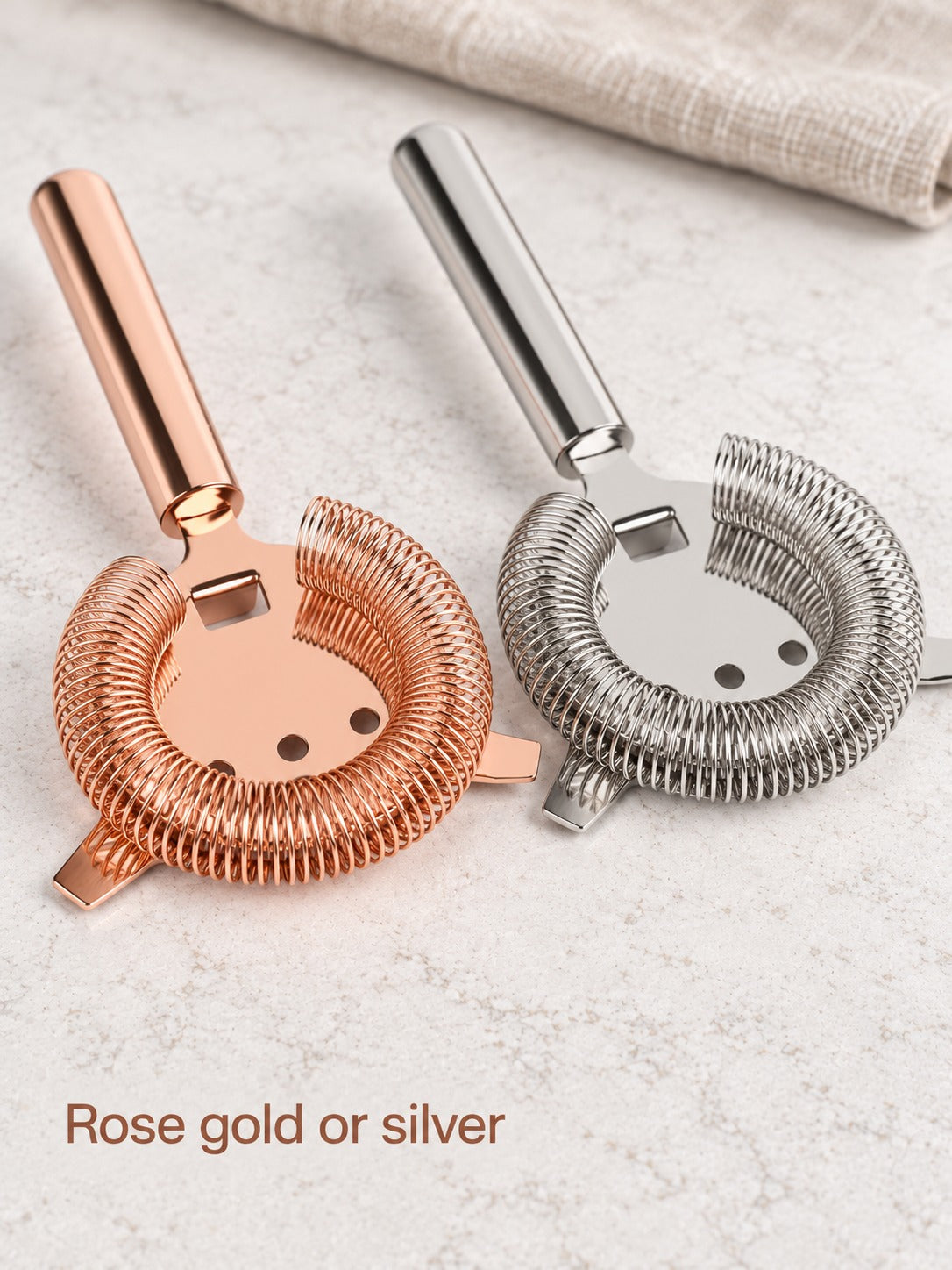 Rose Gold 304 Stainless Ice Filter Strainer for Cocktails
