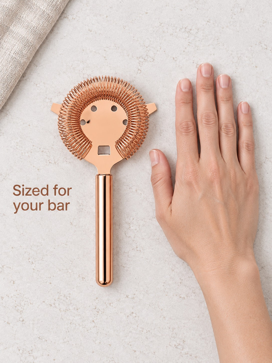 Rose Gold 304 Stainless Ice Filter Strainer for Cocktails