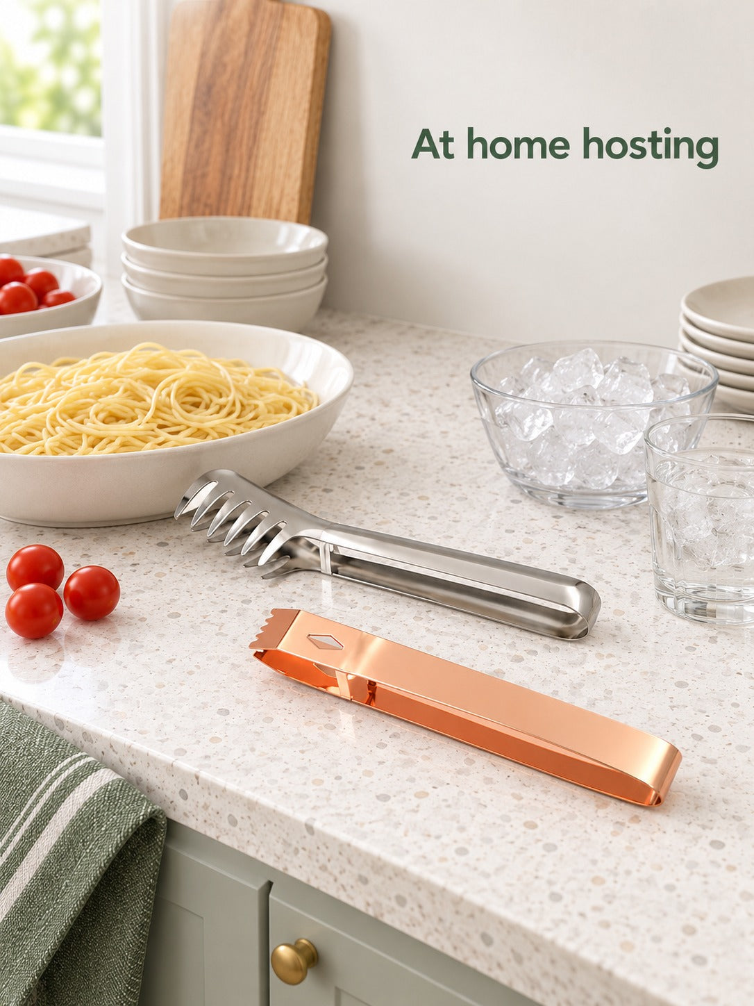 Rose Gold Stainless Steel Ice Clip for Bars & Buffets