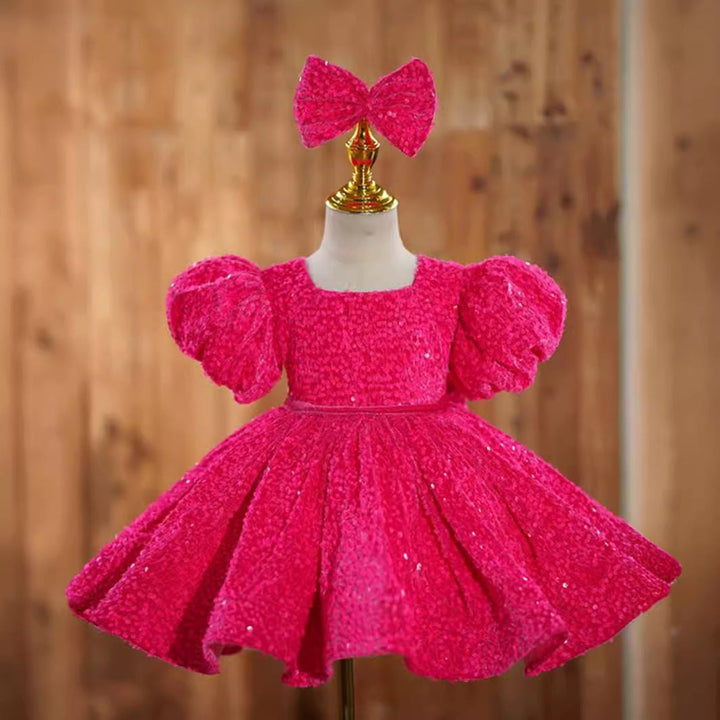 Girls' Princess Party Dress With Sparkling Full Skirt