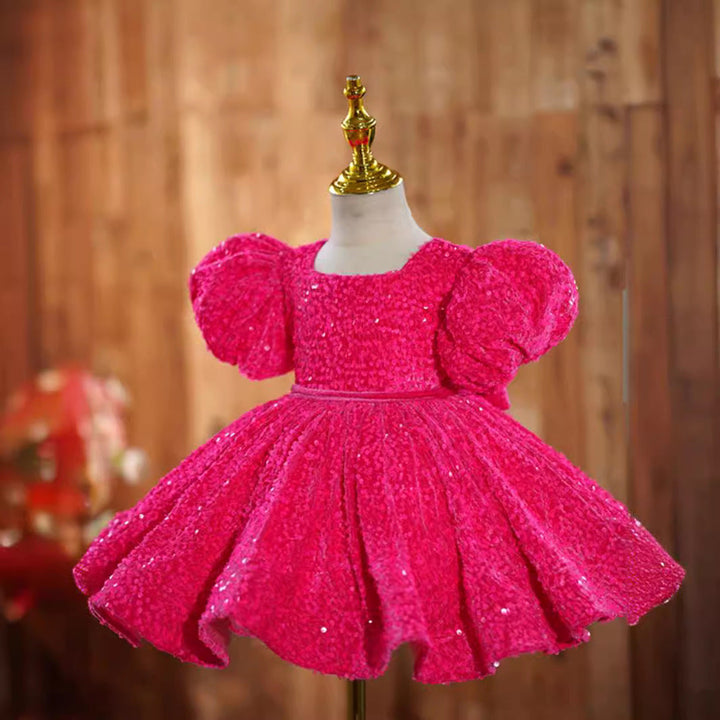 Girls' Princess Party Dress With Sparkling Full Skirt