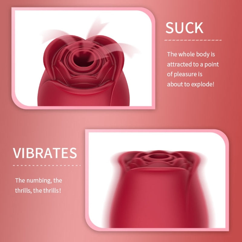 Rose Suction Vibrator With Powerful Bubbling Vibration