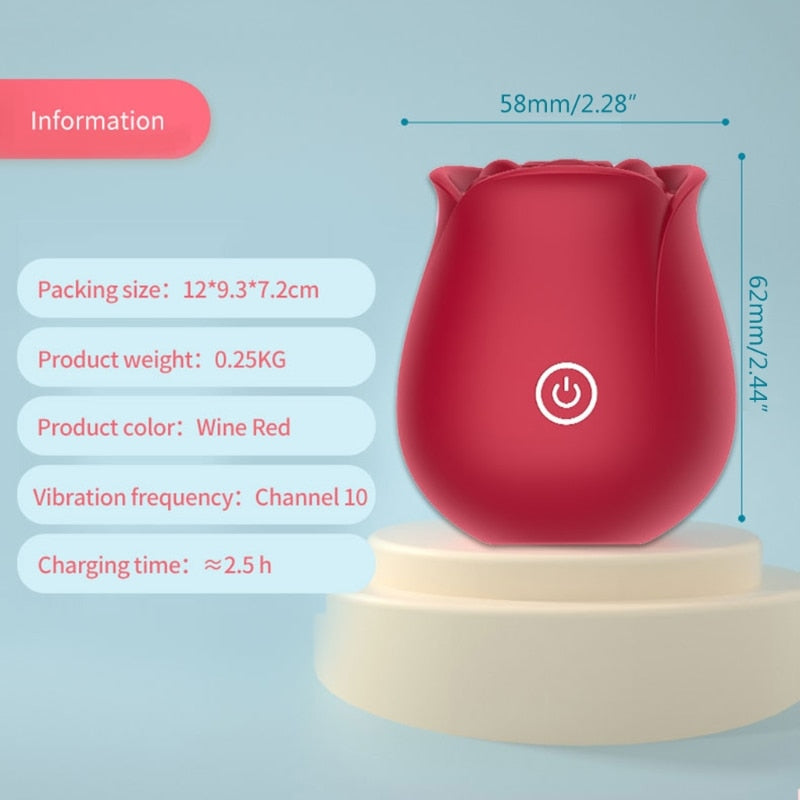 Rose Suction Vibrator With Powerful Bubbling Vibration