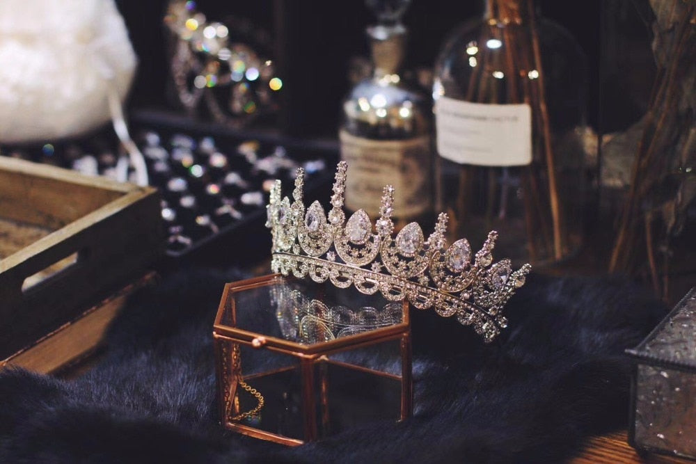 Cubic Zirconia Bridal Tiara Crown for Wedding Hair