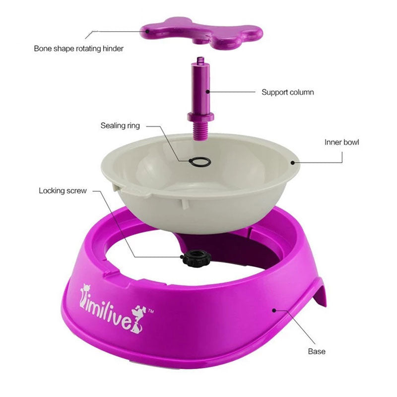 Rotary Slow Feeder Dog Bowl for Healthier Daily Eating