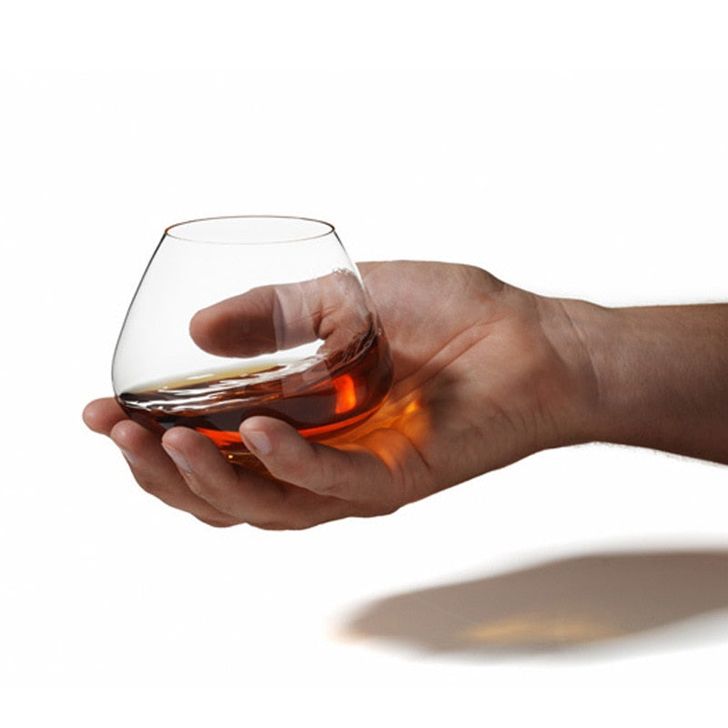 Tilted Crystal Whiskey Tumbler, 250ml Cone Base Glass