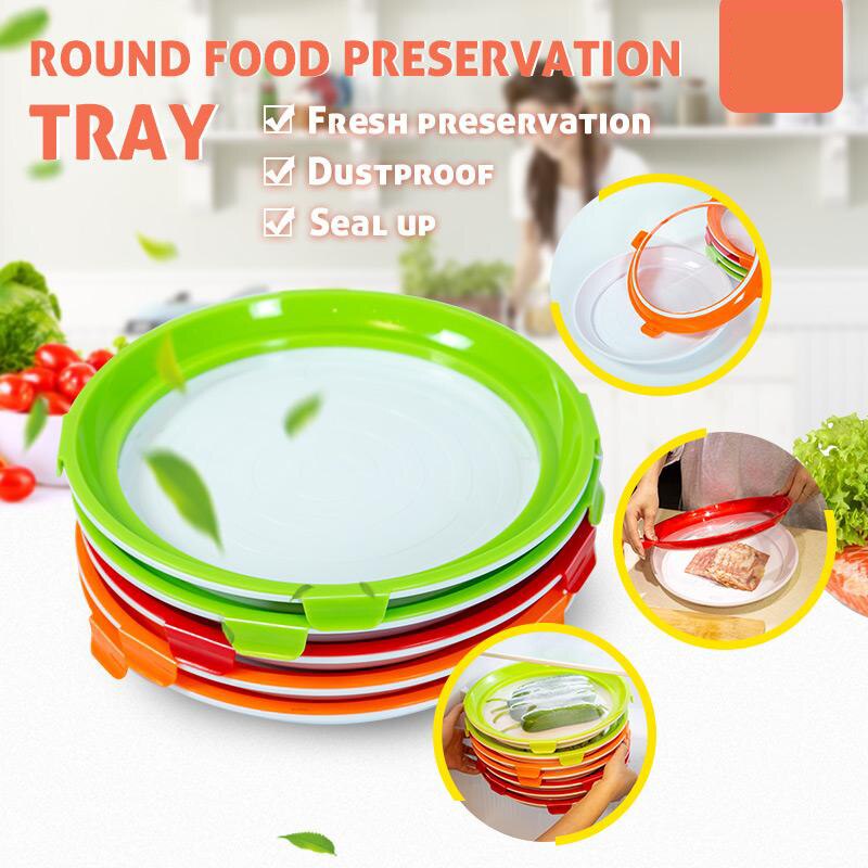Round Food Preservation Tray for Fridge Storage