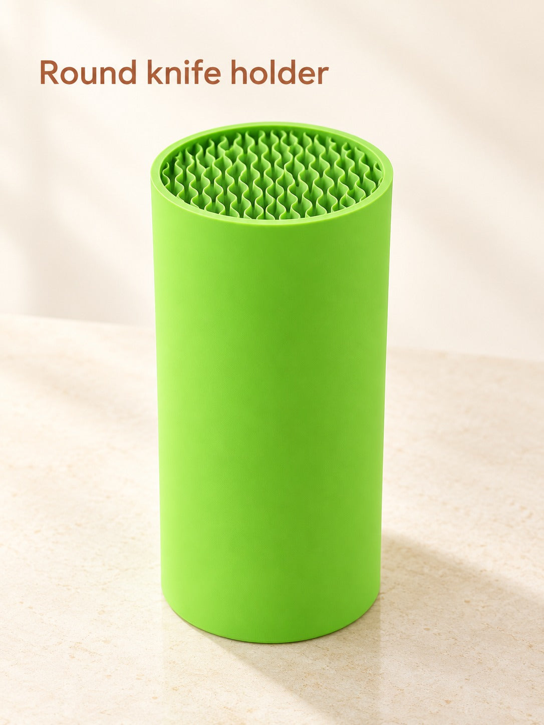 Colorful Round Knife Holder With Wavy Upright Insert