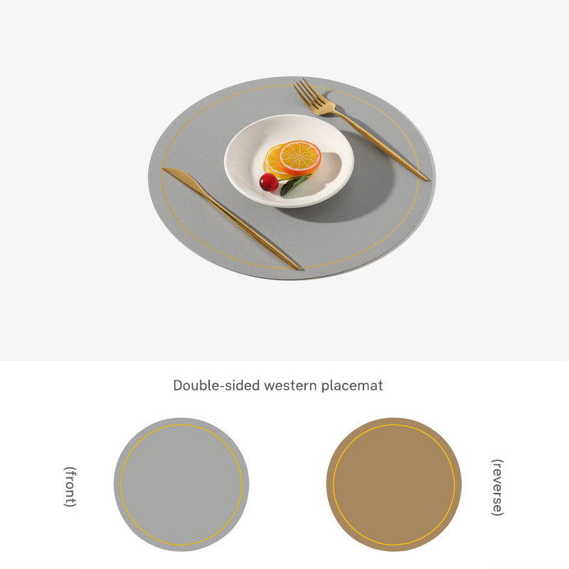 Round Leather-Look Placemat, Waterproof Table Protector