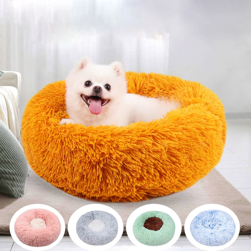 Round Donut Pet Bed for Cats & Small Dogs | Cozy Nest