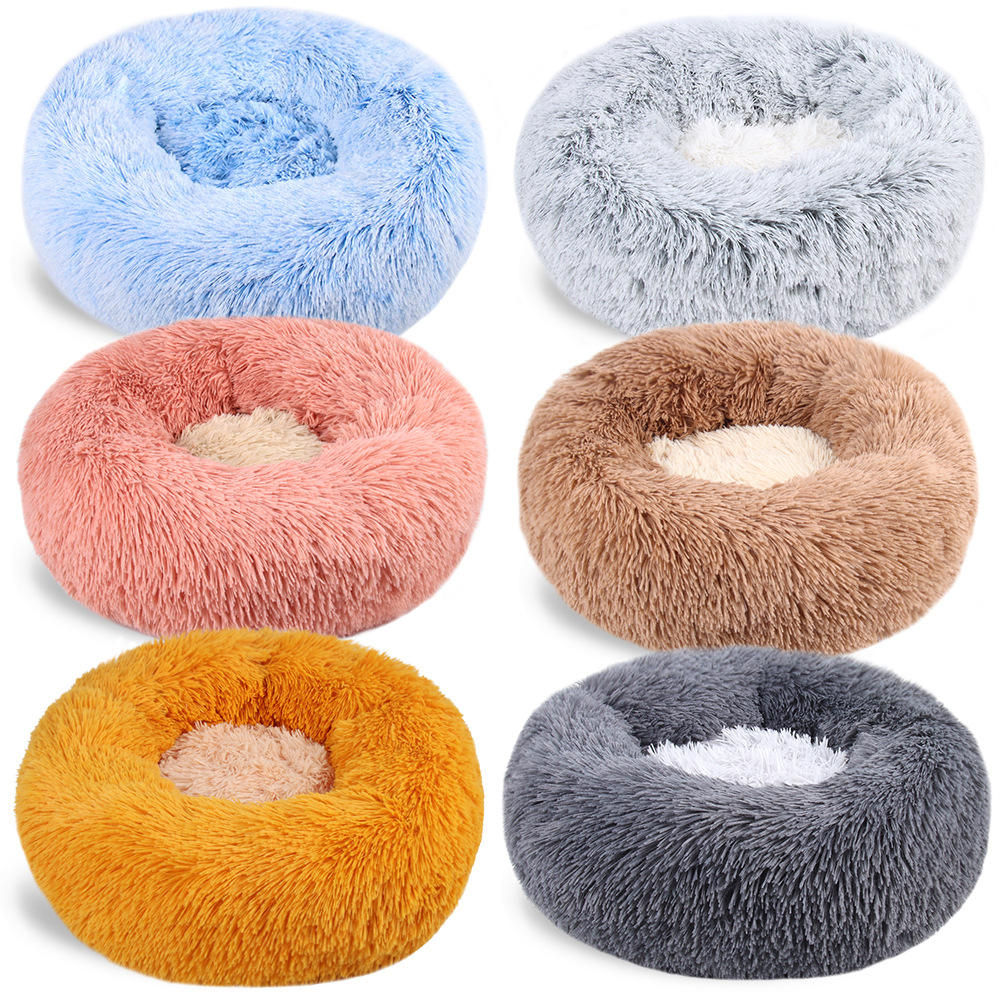 Round Donut Pet Bed for Cats & Small Dogs | Cozy Nest