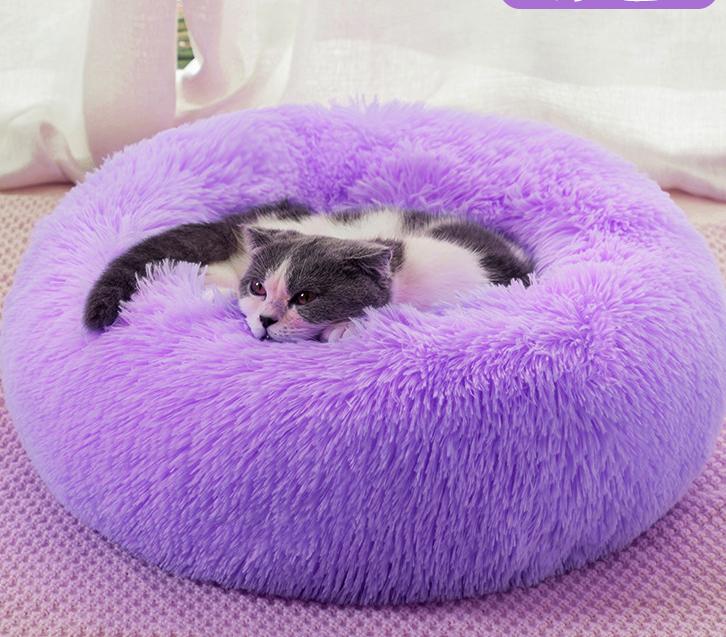 Round Plush Pet Bed for Warm, Secure Cozy Nesting