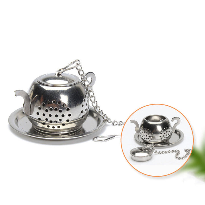 Teapot-Shaped Stainless Steel Tea Infuser With Chain Hook