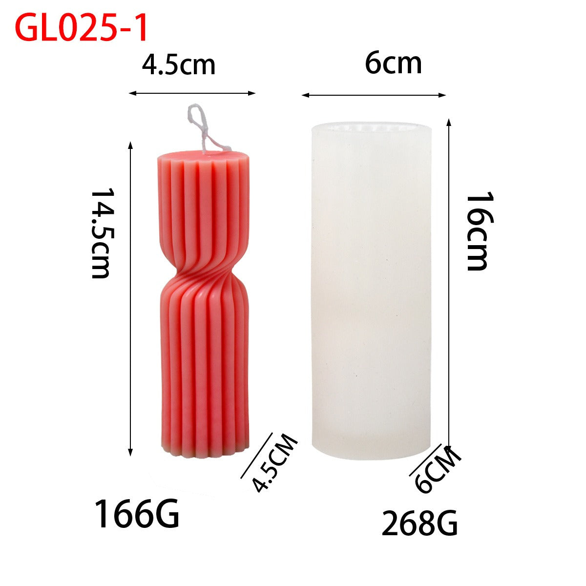Spiral Candle Mold for Sculptural Ribbed Pillar Candles