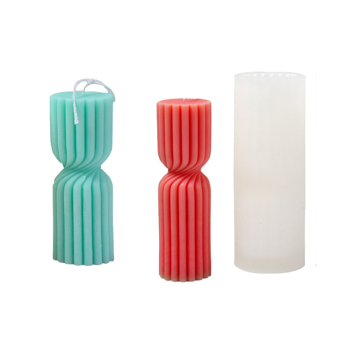 Spiral Candle Mold for Sculptural Ribbed Pillar Candles