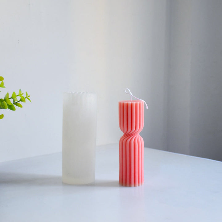 Spiral Candle Mold for Sculptural Ribbed Pillar Candles