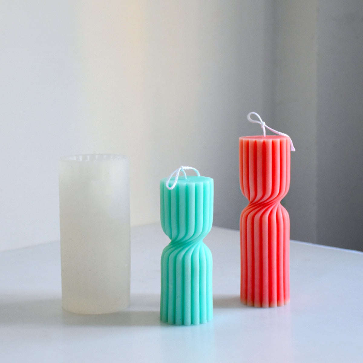 Spiral Candle Mold for Sculptural Ribbed Pillar Candles