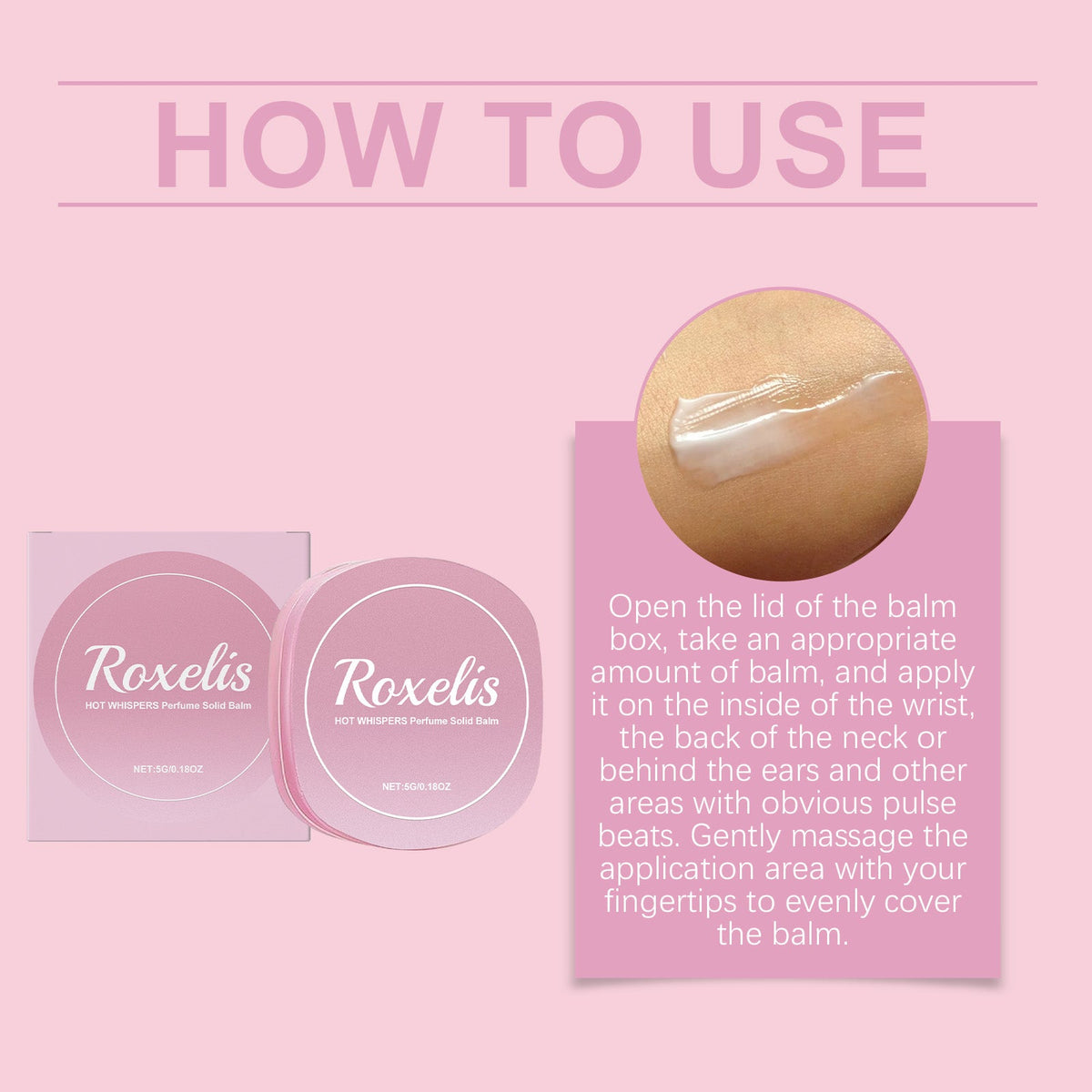 Solid Perfume Balm for Portable Rose Fragrance Touch-Ups