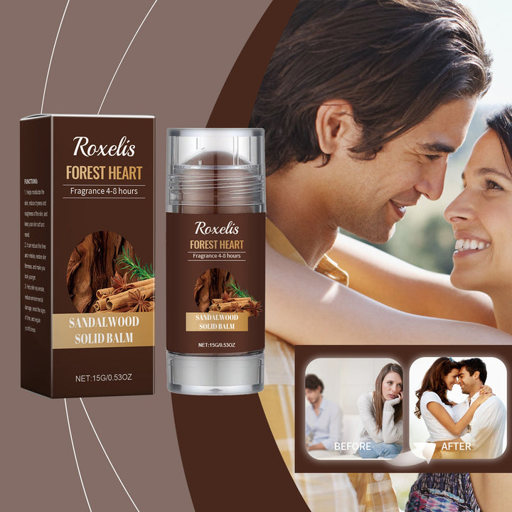 Sandalwood Solid Fragrance Balm, Portable 4-8 Hour