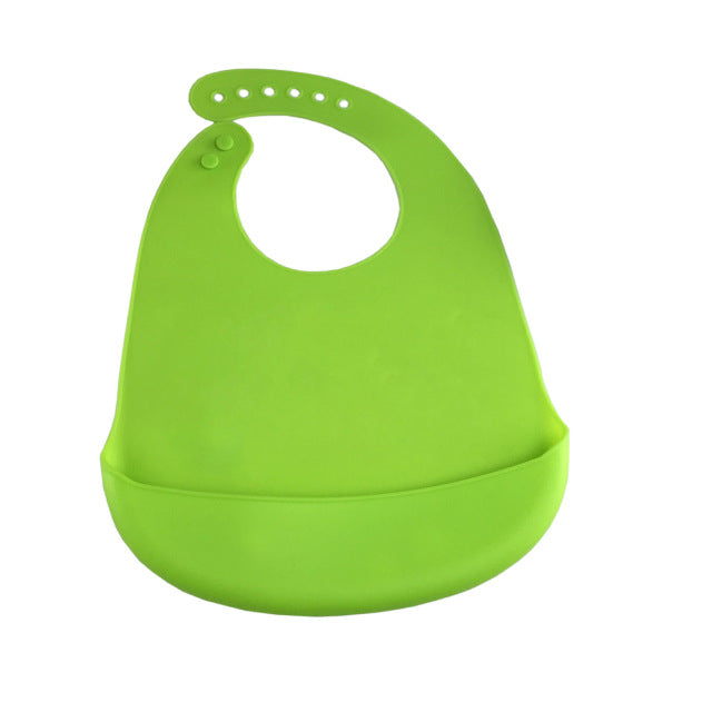 Silicone Baby Bibs with Adjustable Catch-All Pocket