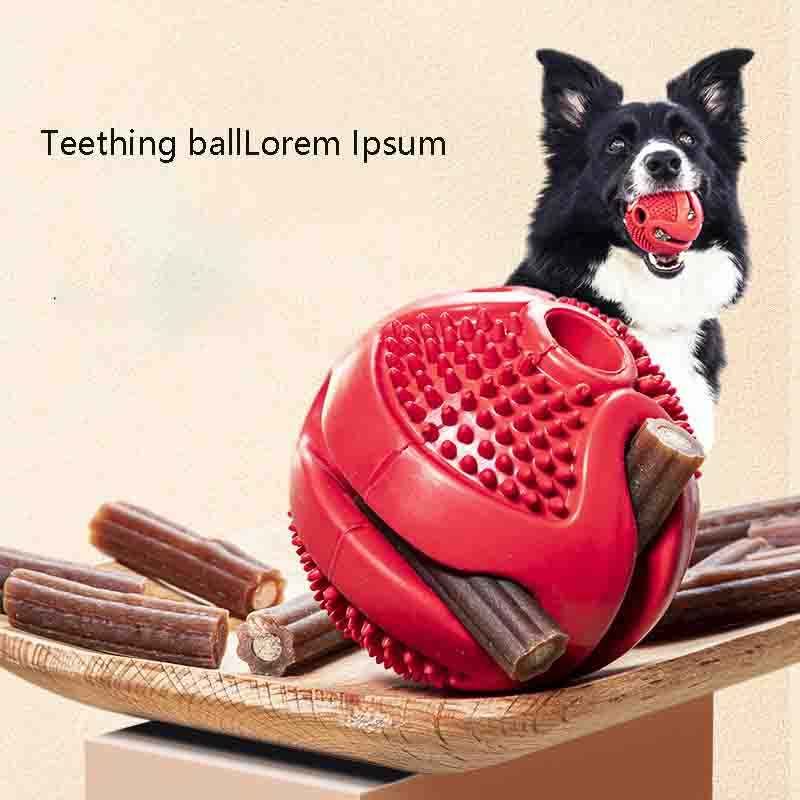 Rubber Dog Dental Ball Treat Dispenser for Enrichment