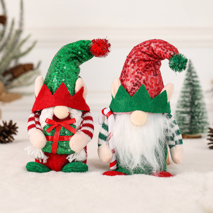 Christmas Gnome Decorations Pair for Festive Tables
