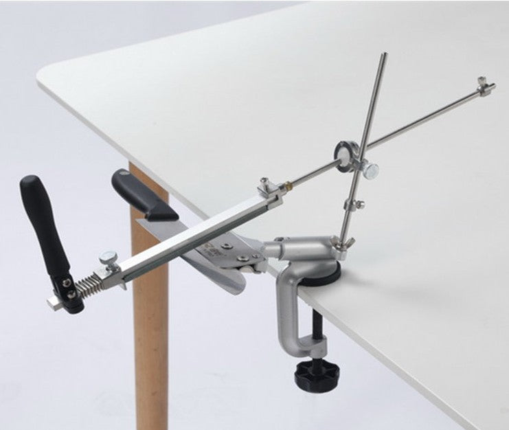 Fixed Angle Knife Sharpener Stand with 4 Grit Stones