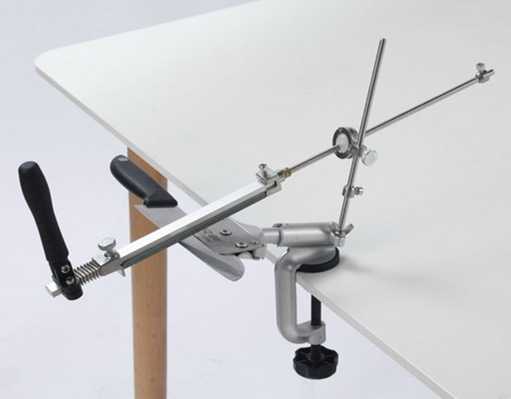 Fixed Angle Knife Sharpener Stand with 4 Grit Stones