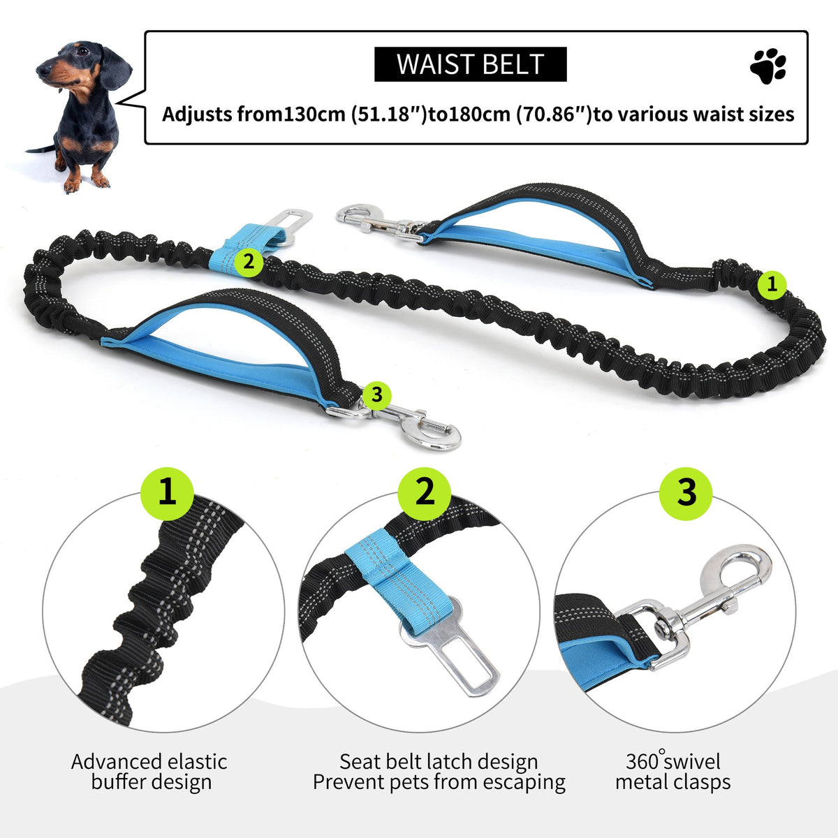 Hands-Free Dog Walking Fanny Pack With Elastic Leash