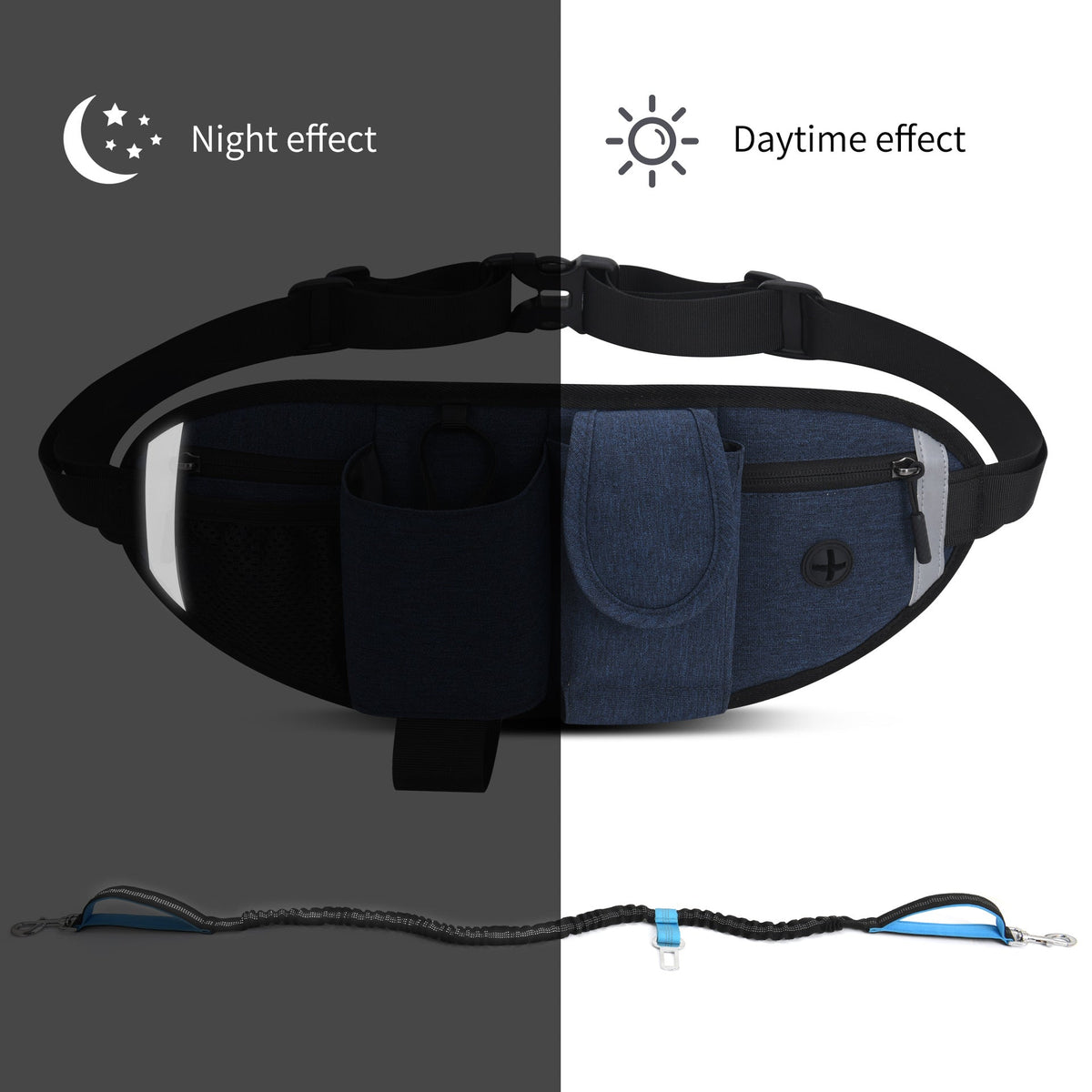Hands-Free Dog Walking Fanny Pack With Elastic Leash