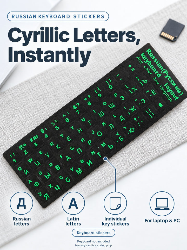 Russian Keyboard Stickers for Laptop and PC Keyboards