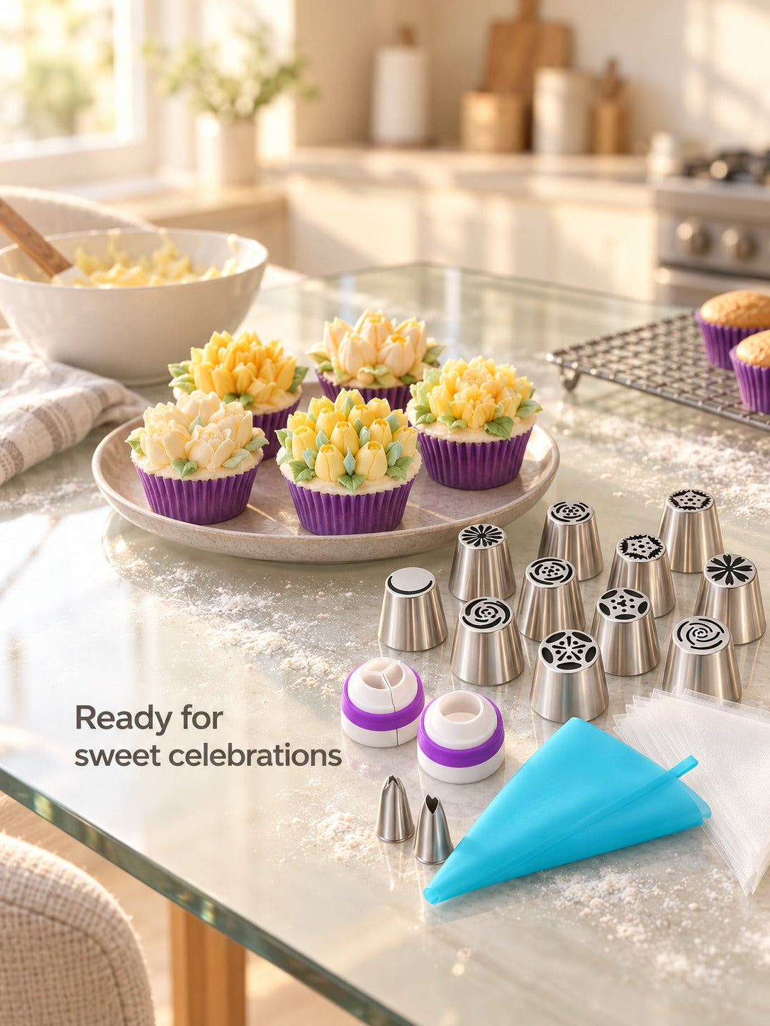 27-Piece Russian Piping Tip Set for Flower Cupcakes